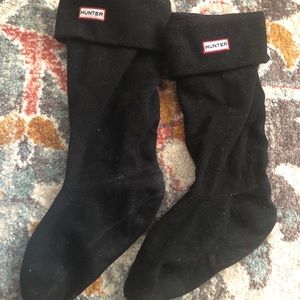 Hunter fleece tall boot socks / inserts in black
